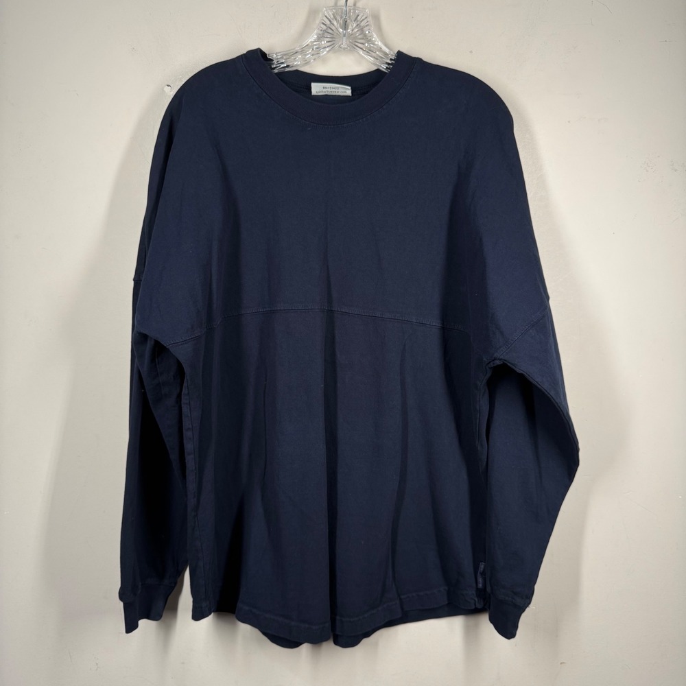 Spirit Jersey Harbor Fish Est 1966 Navy Blue Long Sleeve Shirt Mens Medium USA